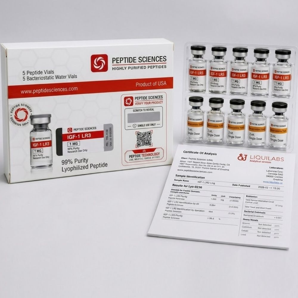 Peptid Sciences IGF1- LR3 1 Mg 5 Flakon + Antiibakteriyel Su