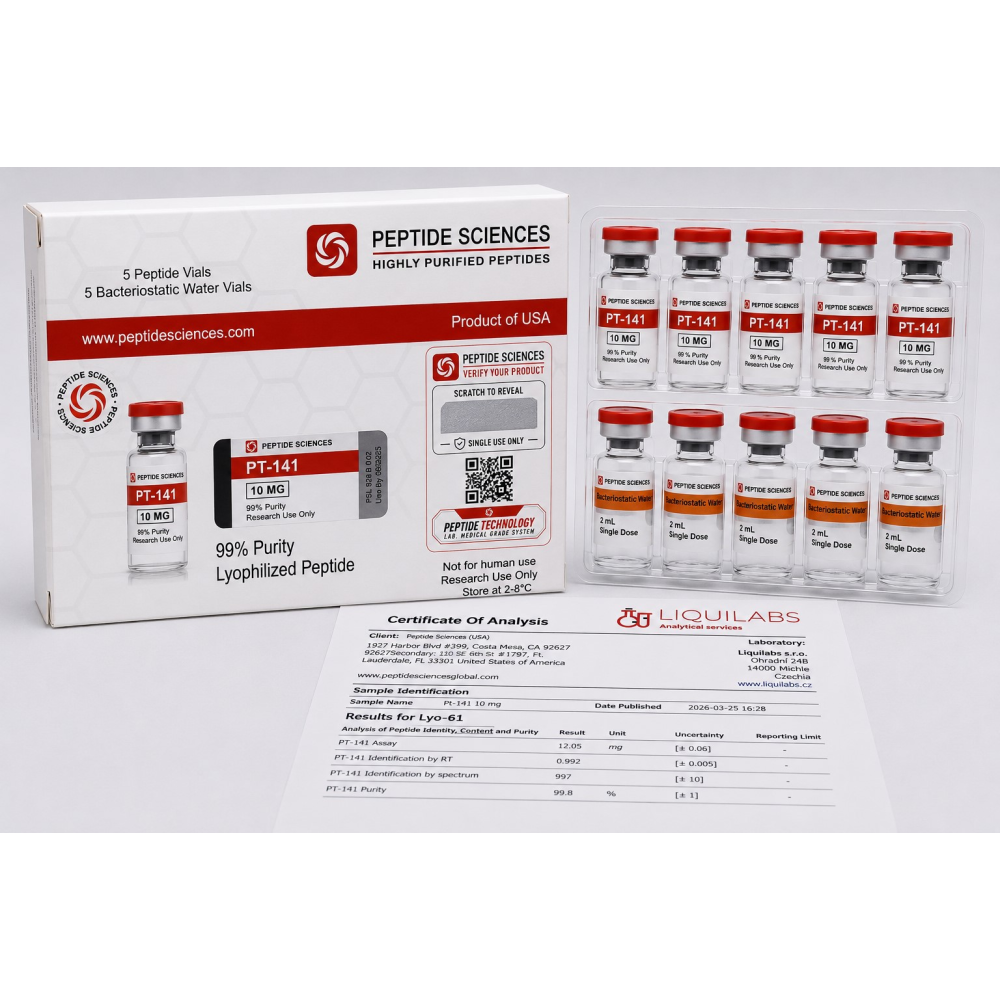 Peptid Sciences  PT-141 10 Mg 5 Flakon + Antiibakteriyel Su