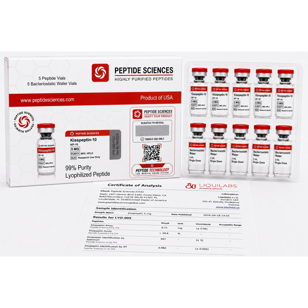 Peptide Sciences Kisspeptin-10 5mg – 5 Flakon Set + Antibakteriyel Su