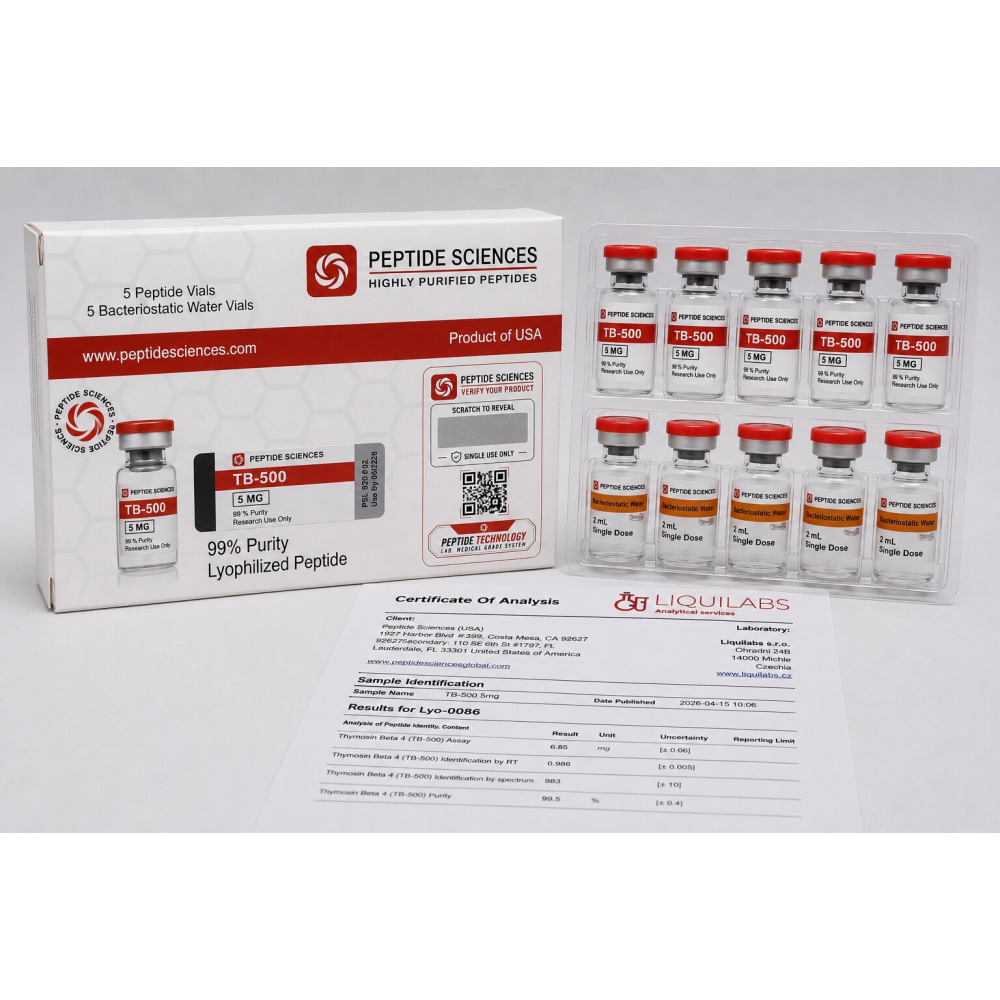 Peptide Sciences TB-500 5 Mg 5 Flakon + Antiibakteriyel Su